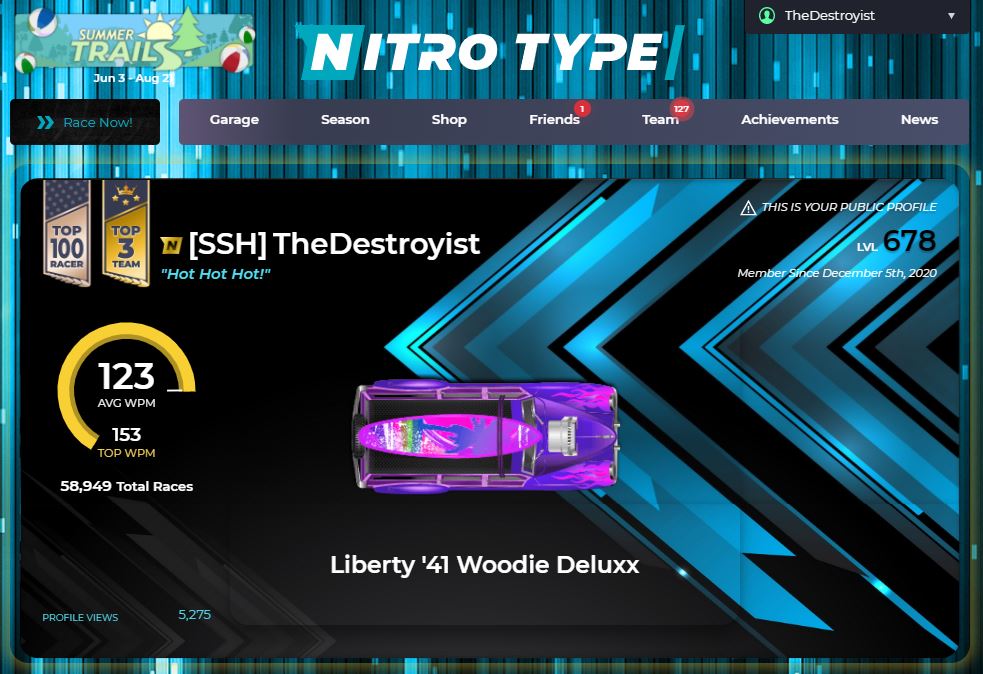 Nitro Type Teal Blue TheDestroyist