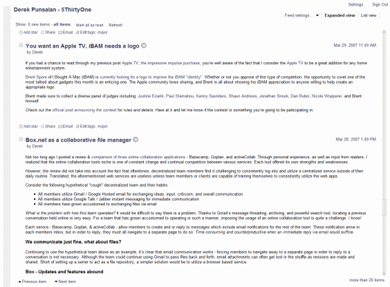 Google Reader - Modified "Slate Series"