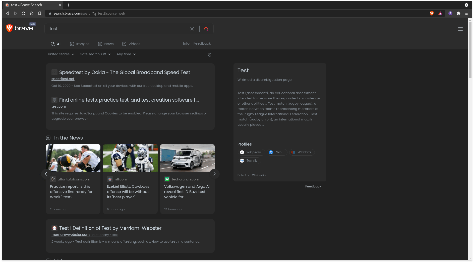 Brave Search - Dark Grey