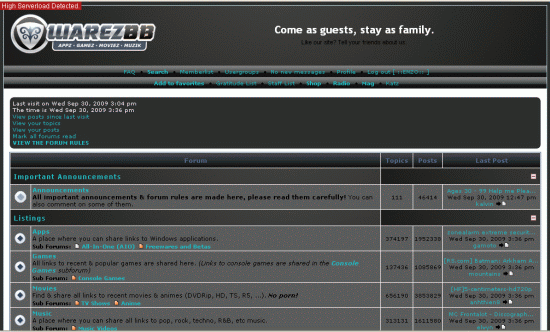 Warez-BB Gray/Black Theme