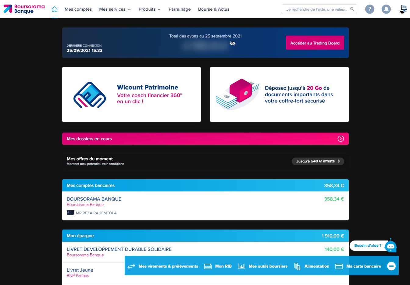 Boursorama Dark Theme