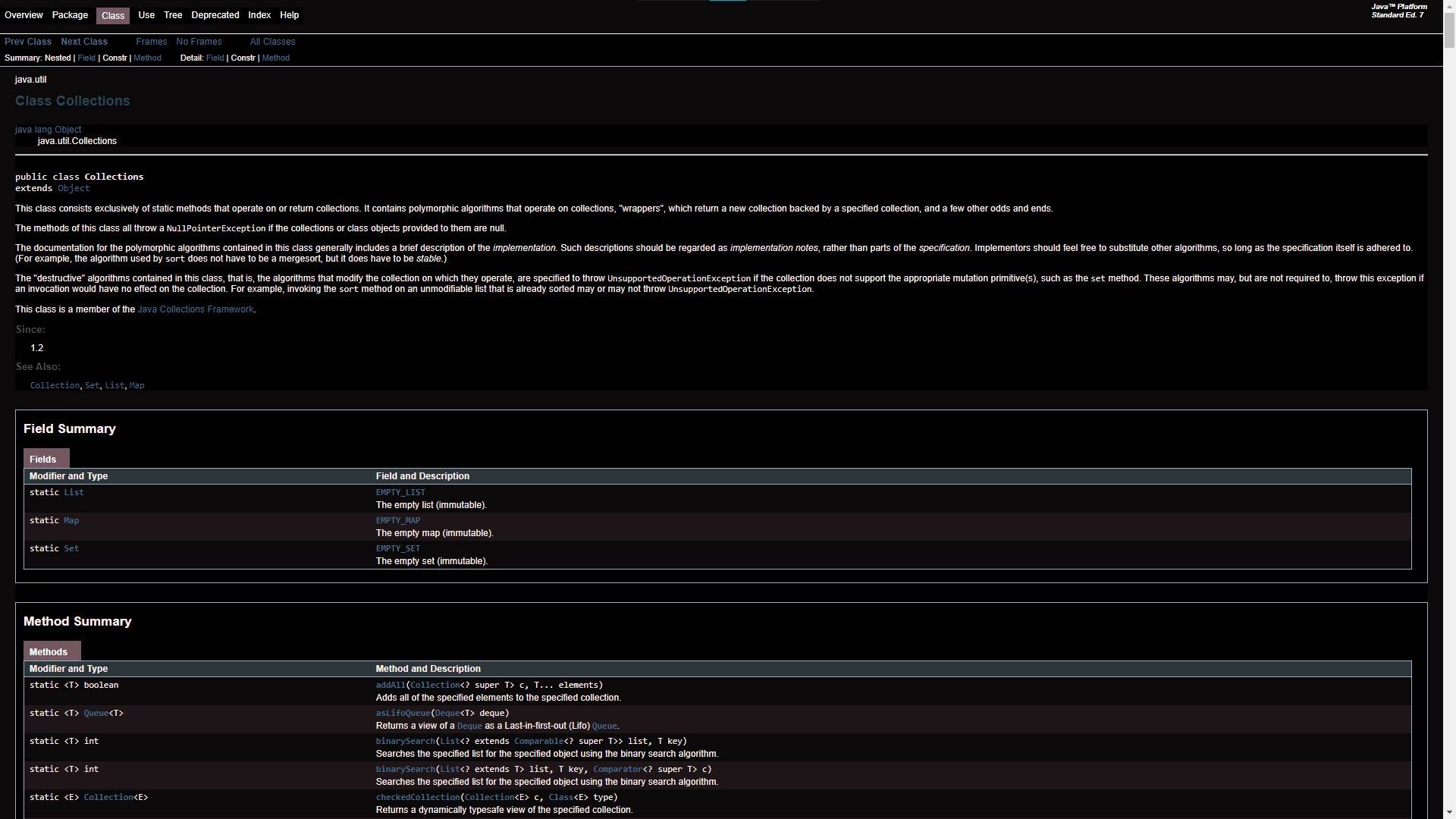 Dark JavaSE 7 API Docs