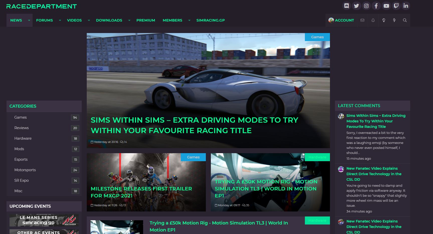 RaceDepartment Dark Theme