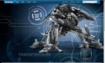 Facebook Cool Transformer Blackout Vista Theme