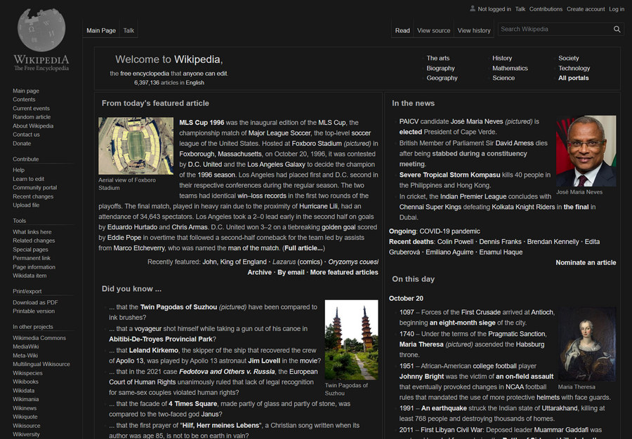 Darker Wikipedia (English)