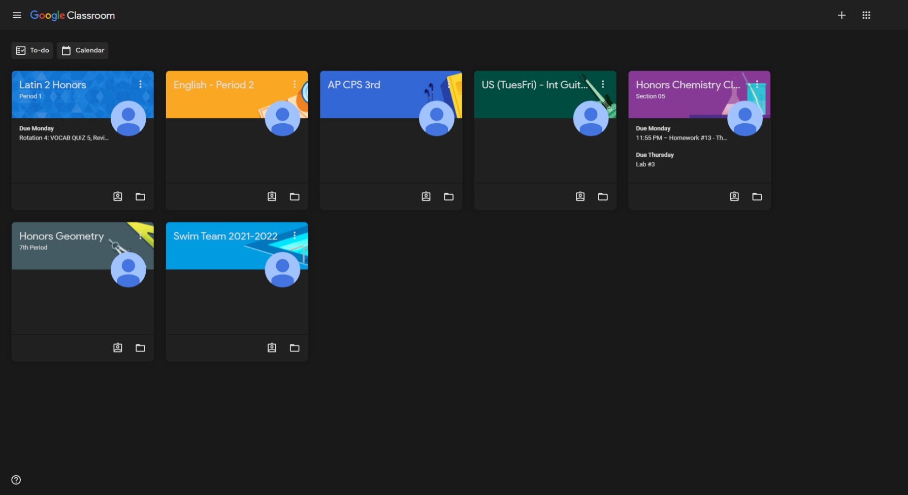 Google Classroom Dark Mode