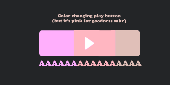 Pink Color Changing Play Button! ฅ՞•ﻌ•՞ฅ