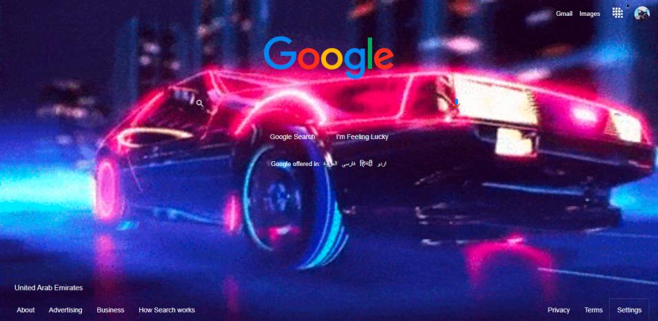 Car animated google theme