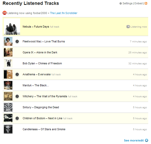 Last.FM (Beautify Recent Tracks List)