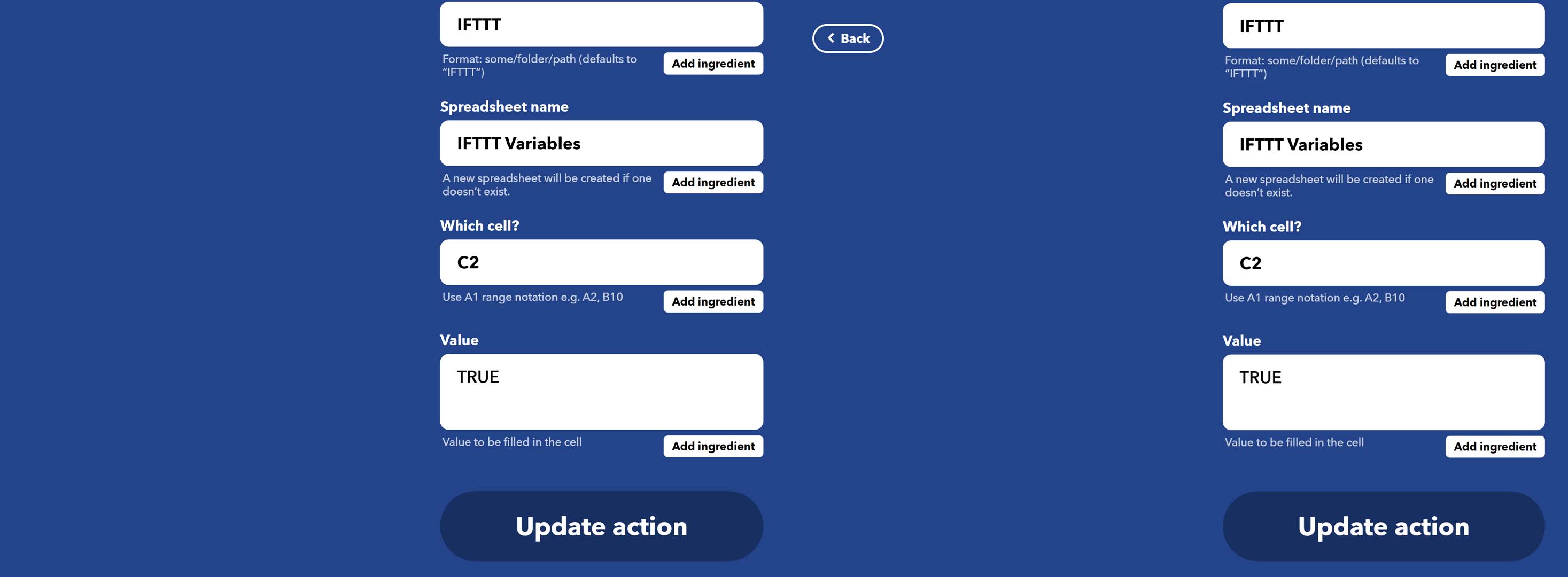 IFTTT - Fixed Back Button