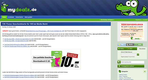 mydealz.de Widescreen-optimiert