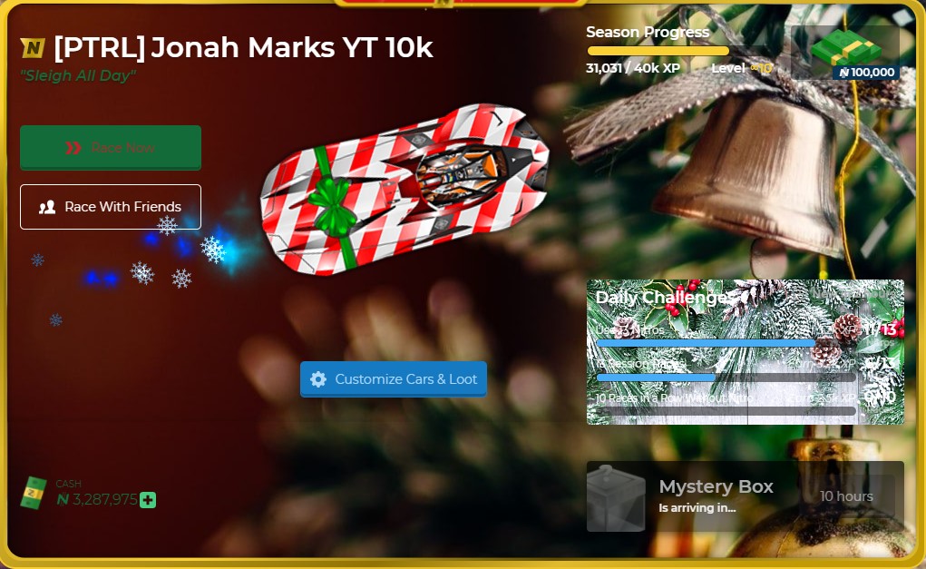 Nitro Type Christmas Theme! Made by jonah_marks_nt