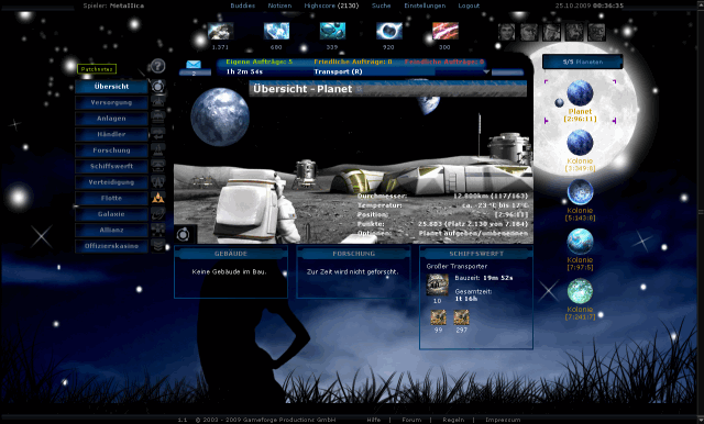 Redesign Skin für Ogame.org "Moonshine Girl"