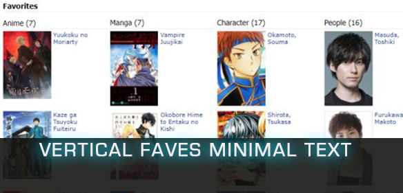 Vertical MAL favorites (Minimal/Big pics)
