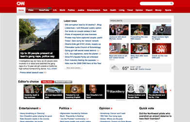 CNN - Reorganized Homepage 10/2009