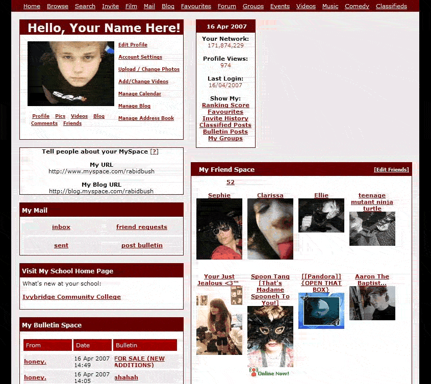 make home.myspace.com look half decent