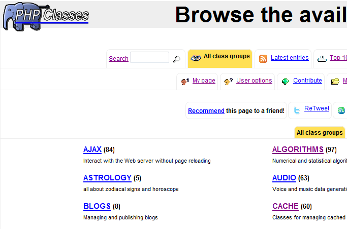 PHPClasses - Small and White