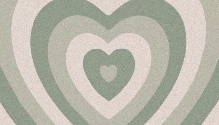 Aesthetic green heart wallpaper