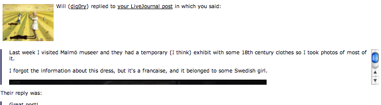 LiveJournal comment notification scrollable quotes