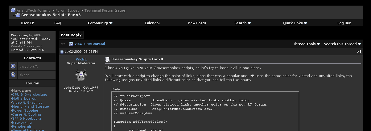 Anandtech VB - Dark Theme