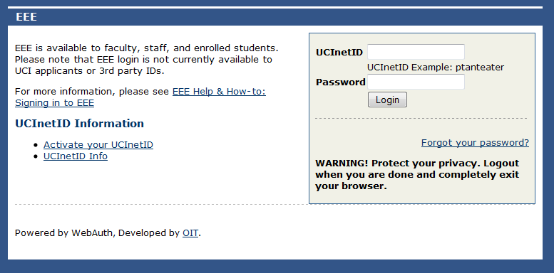 UCI EEE - Cleanup