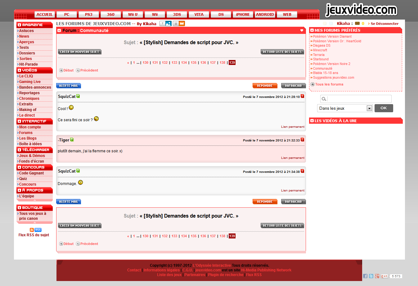 jeuxvideo.com - Design rouge