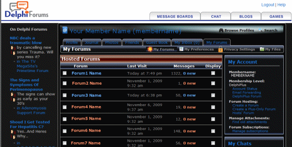 DelphiForums MyForums Light on Dark