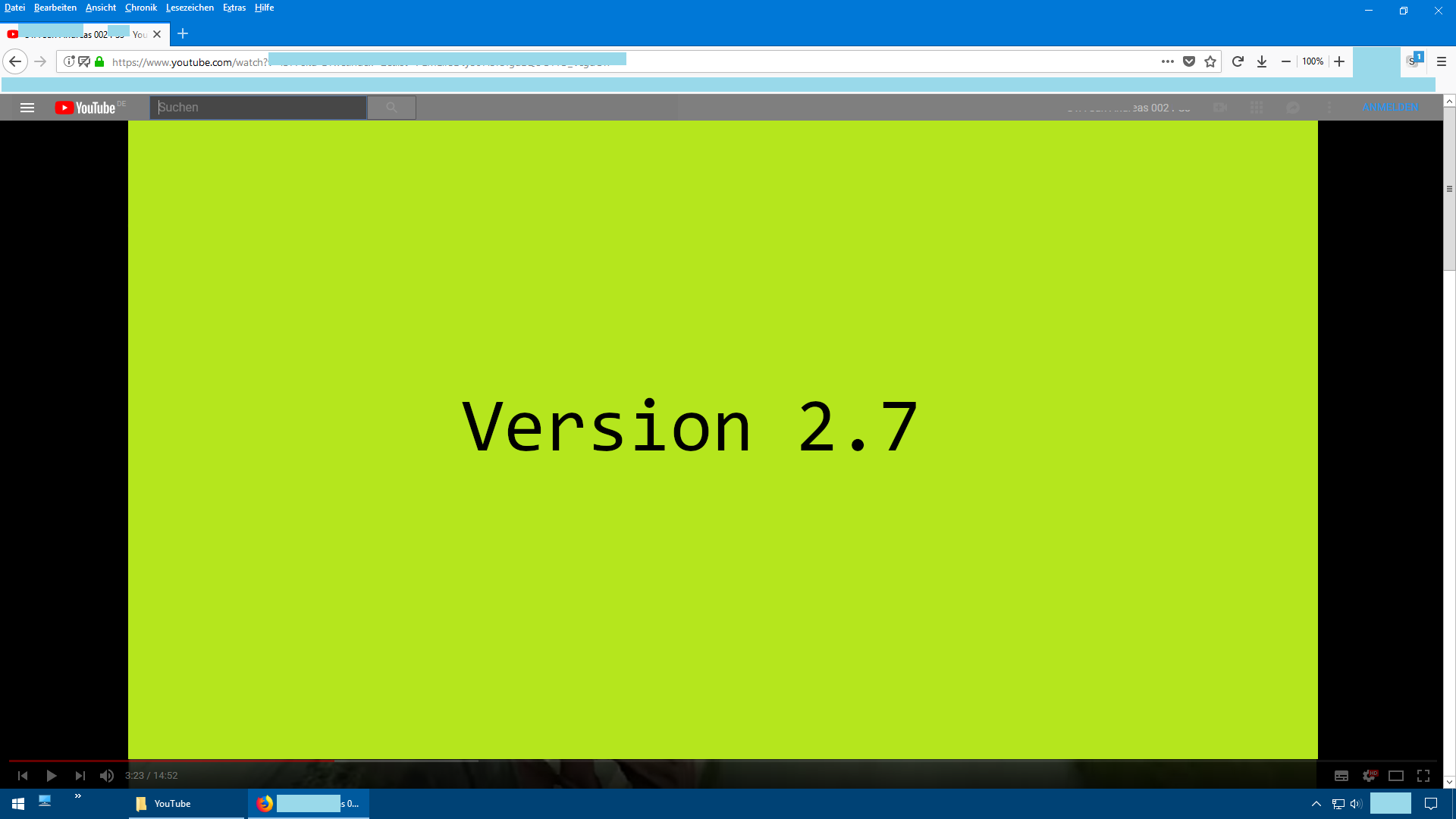 Youtube window filled player