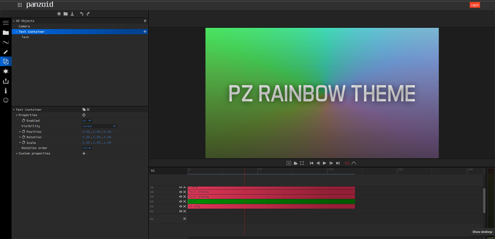 Panzoid Animated Rainbow Theme