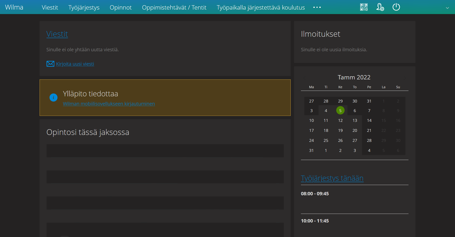Wilma darkmode U