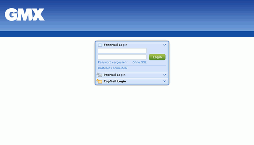 GMX Login geputzt