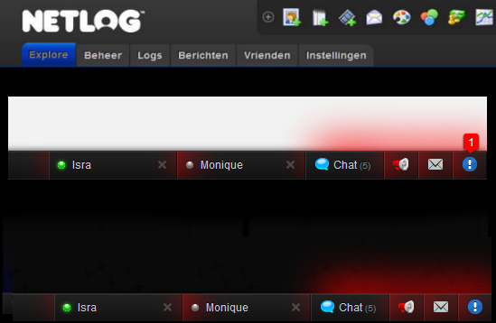 Netlog Blue Theme + Red Glow @ChatBar By Solidjeuh