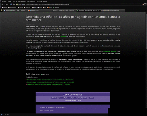 Dark Gentoo-ish 20minutos (minimal, rss oriented)