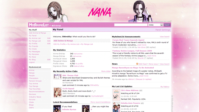 MyAnimeList.net - NANA Theme