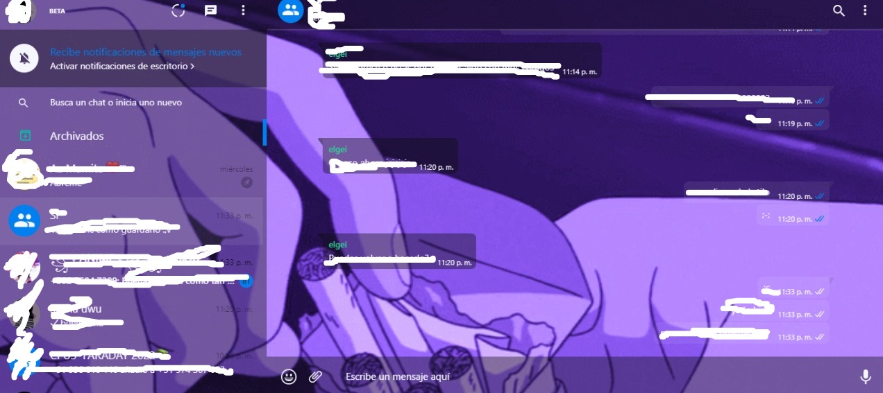 Purple whatsapp