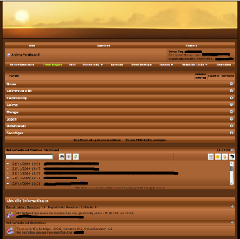 Sunset theme for Animefanboard.de