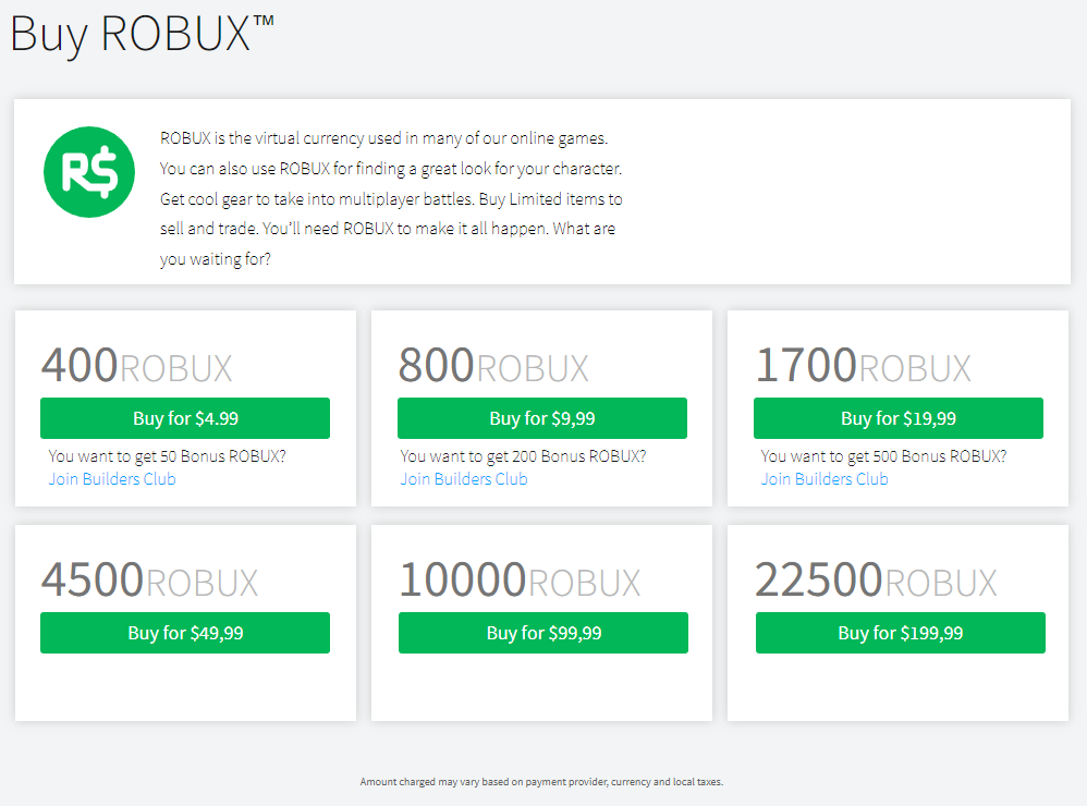 ROBLOX 2016 ROBUX Page Reconstruct