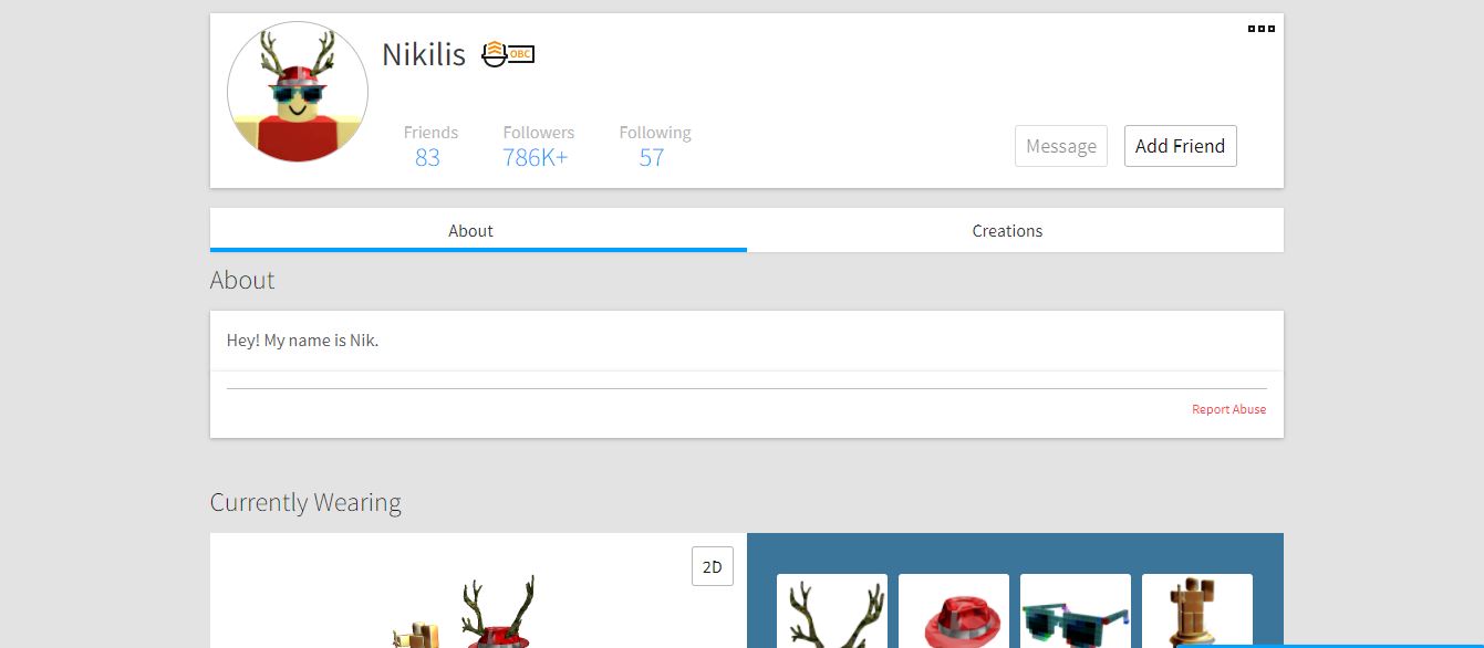 ROBLOX 2016 User Info Page Reconstruct
