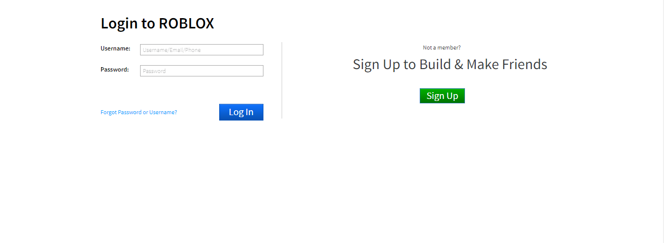 ROBLOX 2016 Log In Page Reconstruct