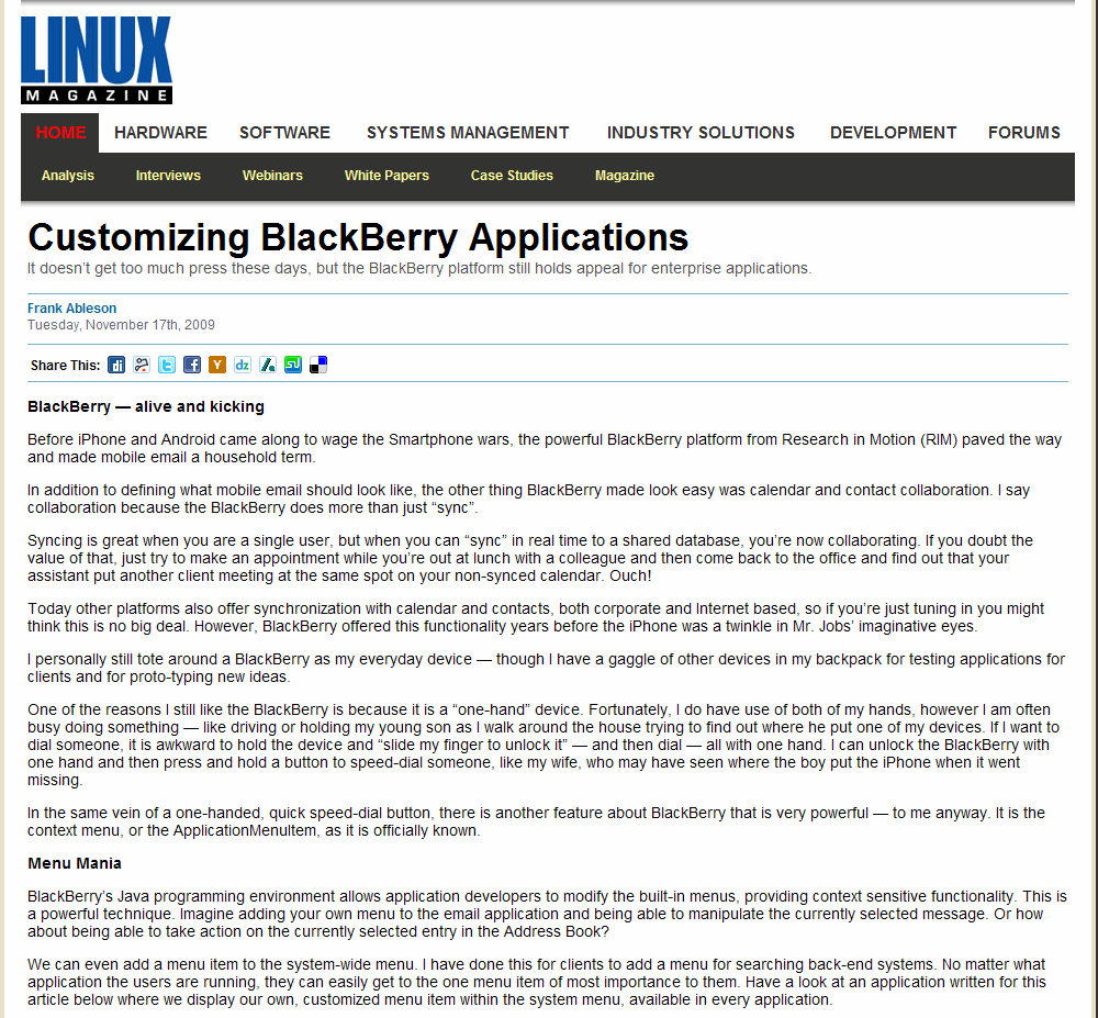 Linux Magazine - Just the article