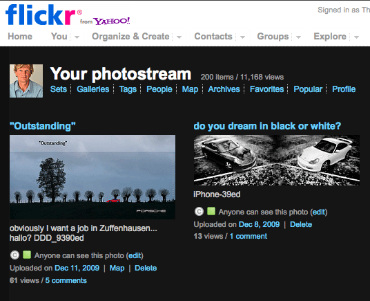 Flickr - on a dark background