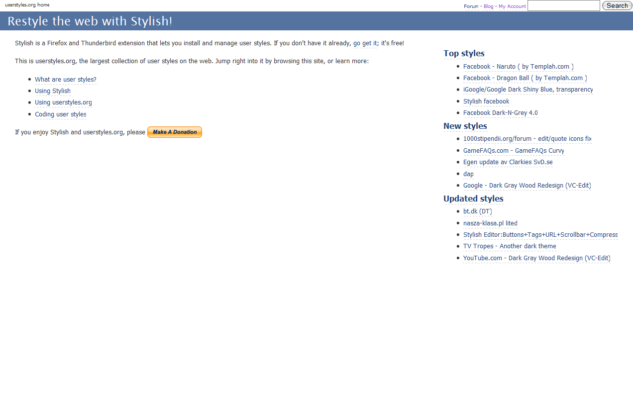 UserStyles.org - Sleek Sans-Serif Style