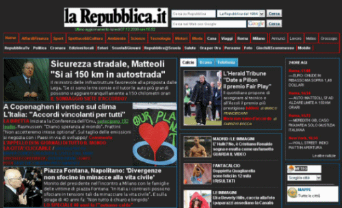Repubblica.it - Dark Gray Theme Italian