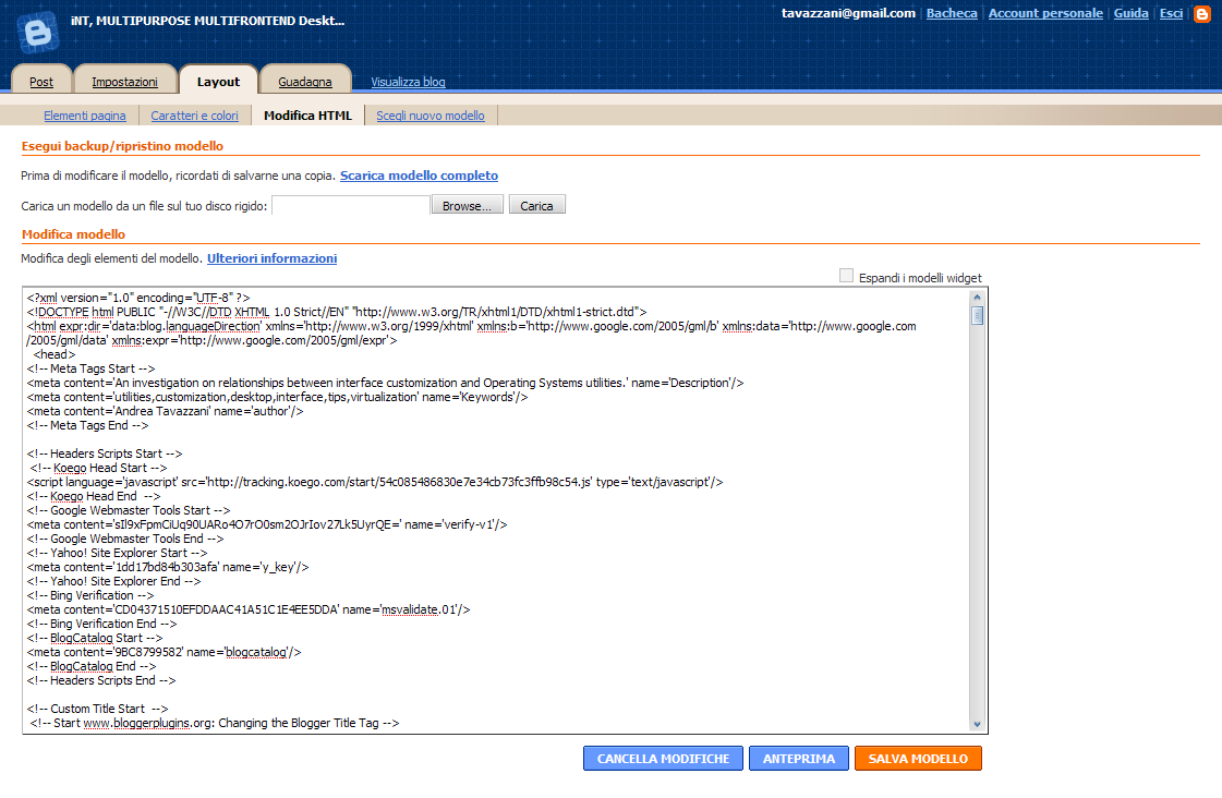 Blogger Template Editor Tweaks