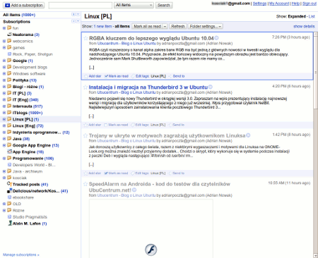 Google Reader restyled
