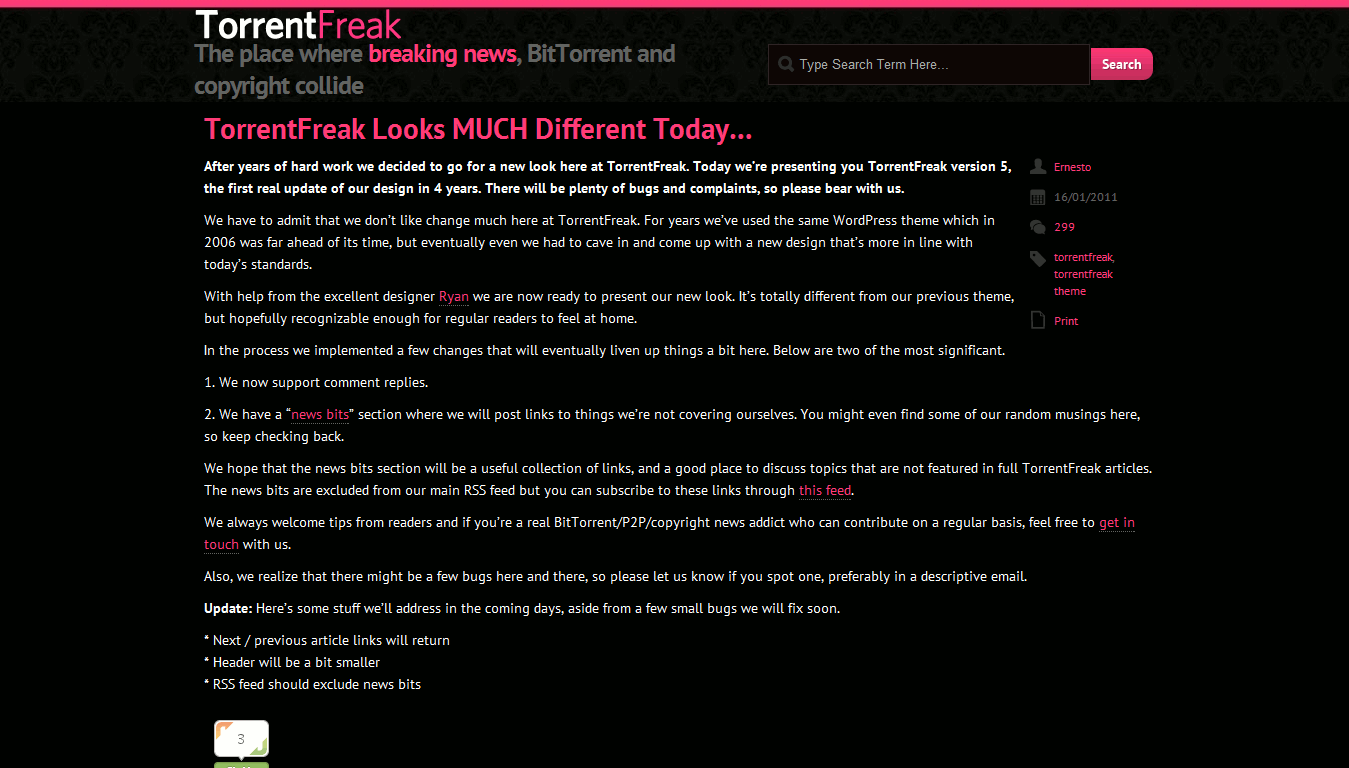 TorrentFreak (Better, Wider, Darker) 2011