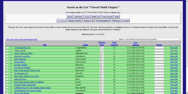 Favorites Tracker Wide
