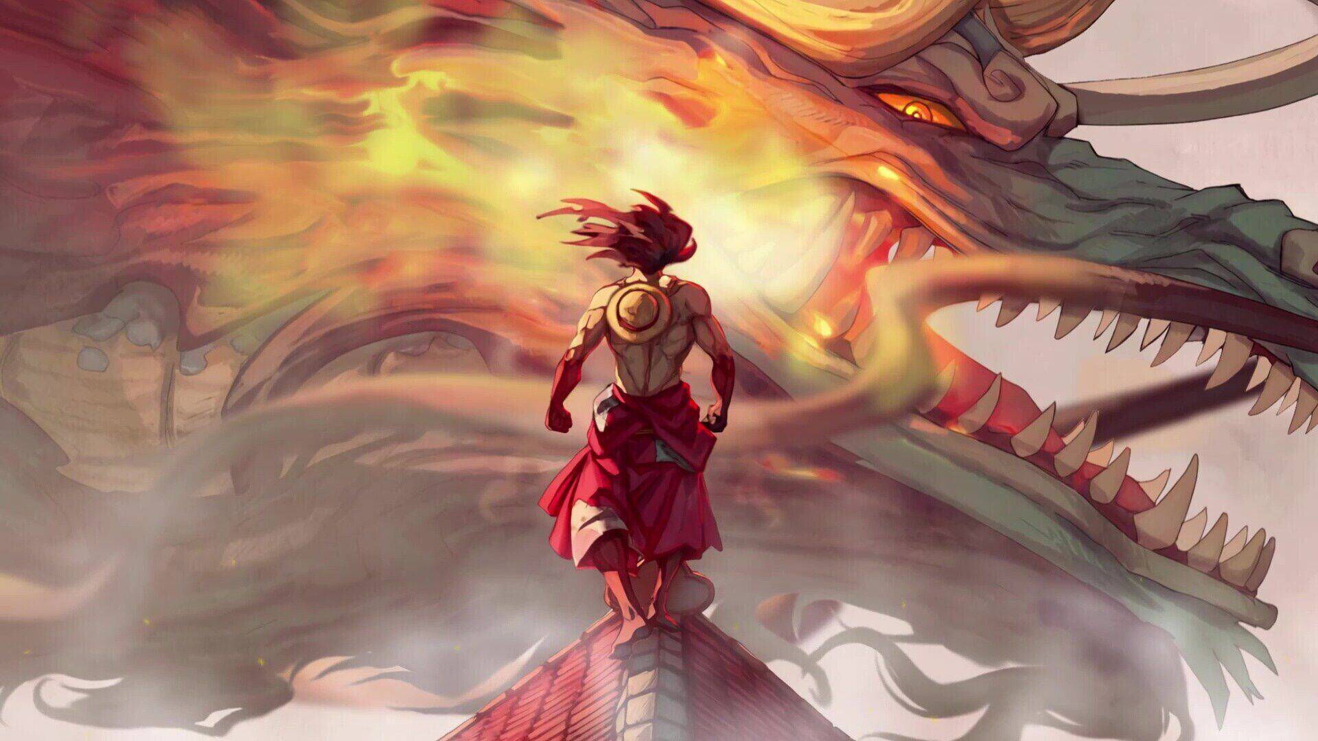 Luffy vs Kaido fan art