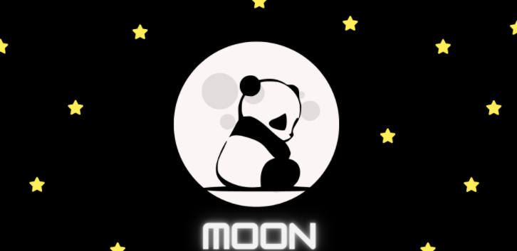 panda on the moon