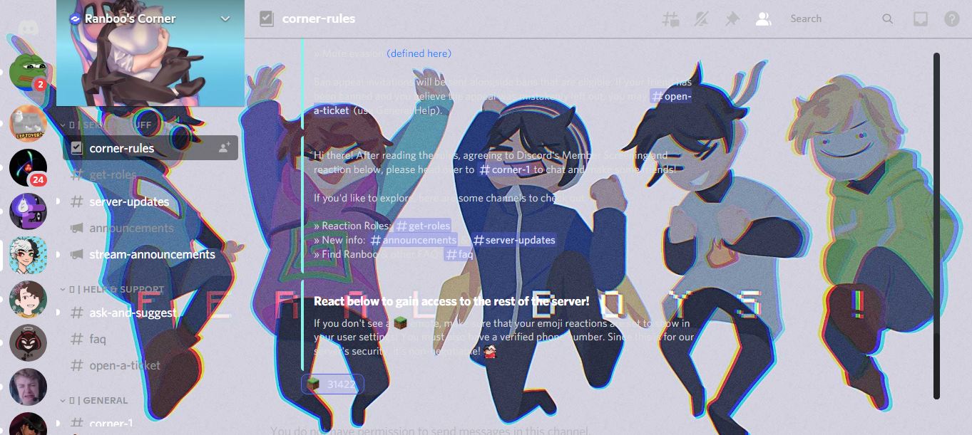 Chibi Cute Feral Boys Discord Background